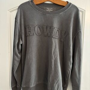 Zoe + Liv Charcoal 'Howdy' Pullover